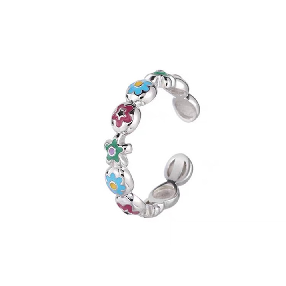 Korea woman fashion retro Menetes Minyak Bunga Menetes Pembukaan Adjustable Cincin Jari Cincin Perhiasan