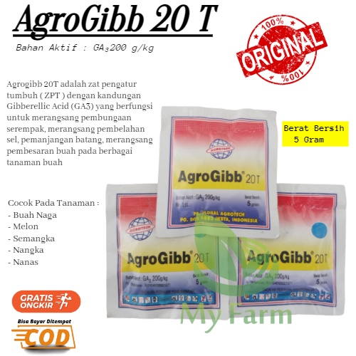 Agrogibb 20 T 5 Gram Obat Pembesar Buah Atau Pupuk Tablet Agrogib Sebagai Zat Pengatur Tumbuh ( Zpt 