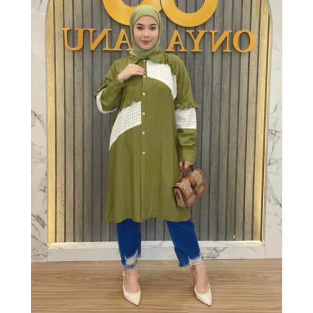 B1026 Tunik Mix Brokat