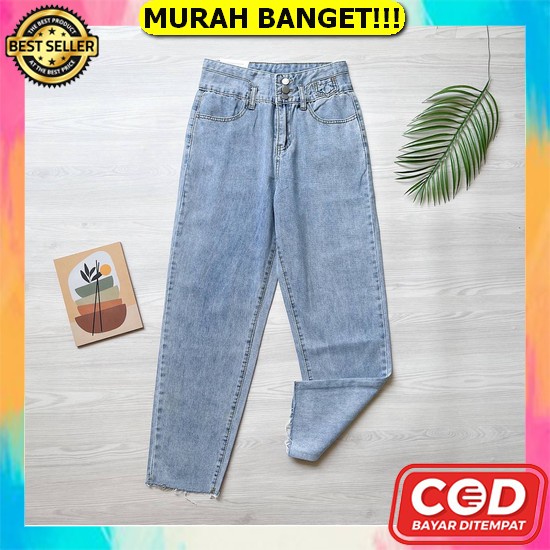 Dricojeans Celana Panjang Kulot Jeans Wanita Cewek Kulot Pinggang Karet 2204 Boyfriend Jeans Hw Impo