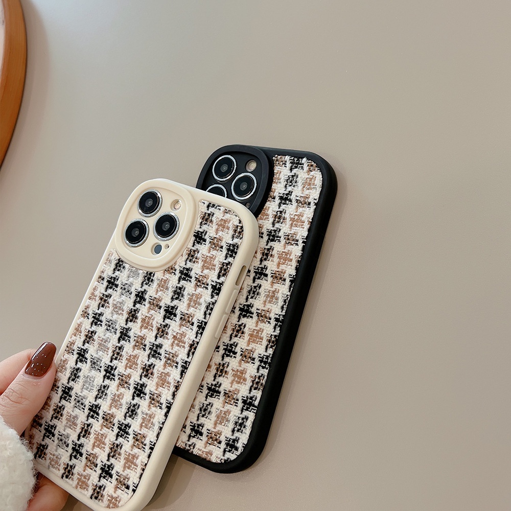 Ins Musim Gugur Musim Dingin Gaya Chanel Cocok Untuk Iphone14 14pro 14Plus 14prm iPhone 13 13pro 13prm iPhone 11 7Plus 8Plus Xr XS 12 Pro Max Empat Sudut Casing Ponsel Tahan Guncangan