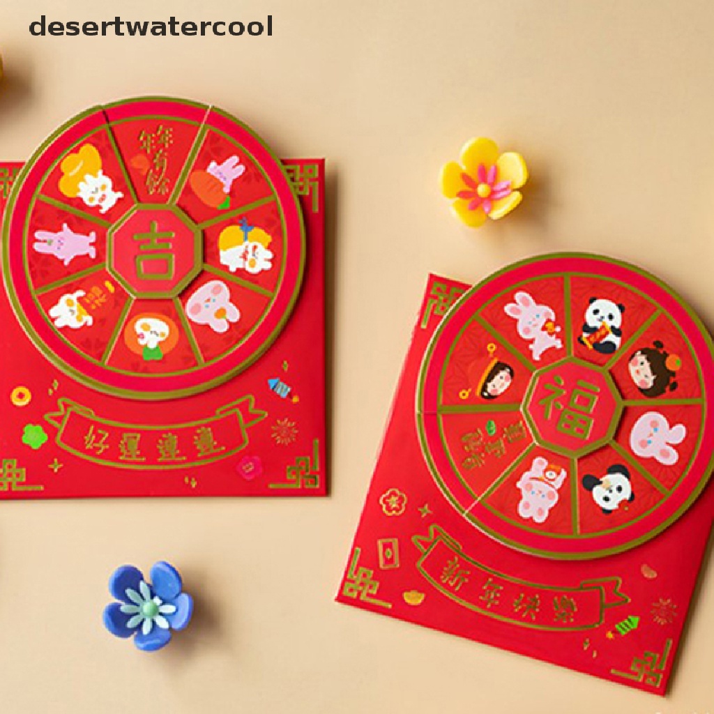 Deid 3pcs Amplop Merah Yang Dapat Diputar Kreatif Kartun Saku Merah2023Tahun Baru Hongbao Martijn