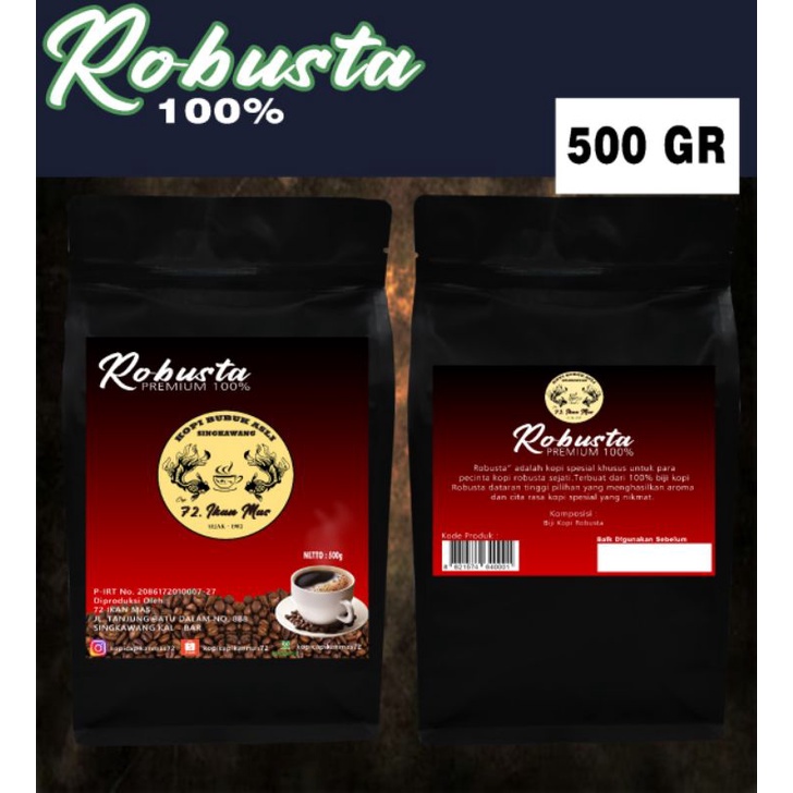 

Kopi Robusta bubuk 500gr Super premium