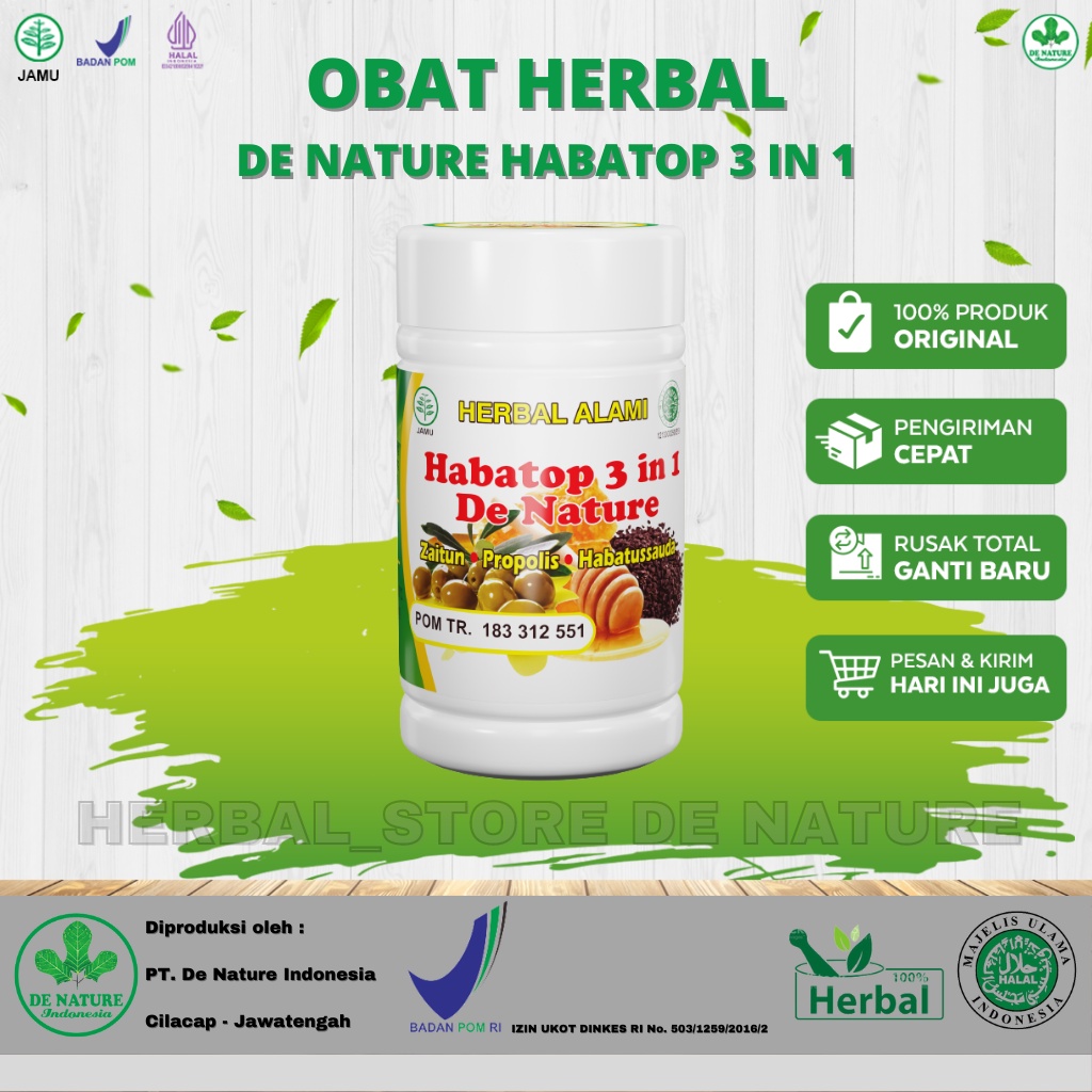 Denature Habatop 3 In 1 De Nature Habbatussauda Kapsul Propolis Minyak Oil Zaitun Asli Dan Halal Uji