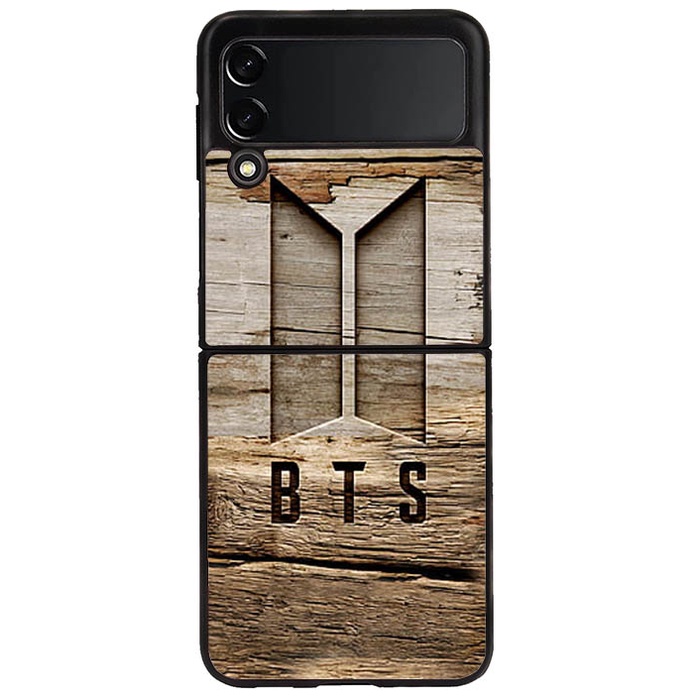 Casing Case Samsung Galaxy Z Flip 3 Z Flip 4 Z Fold 4 Z Fold 3 BTS wooden D178