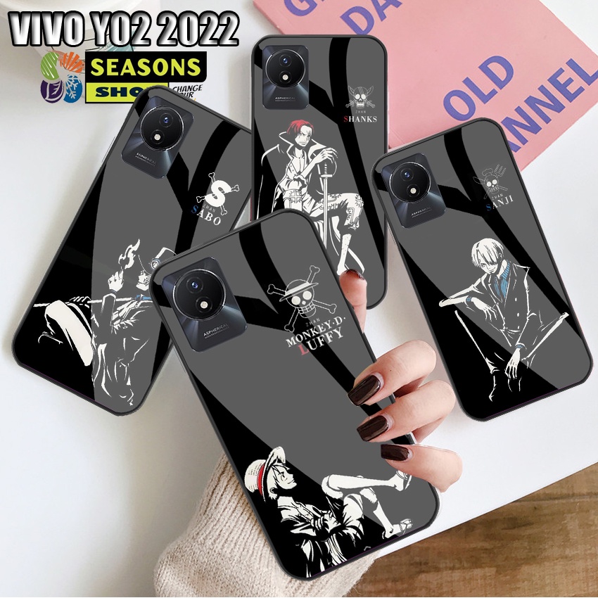 [VIVO Y02 2022] Softcase Kaca Vivo Y02 - Softcase Glass Glitter Vivo Y02 -  Softcase Vivo Y02  - Cas