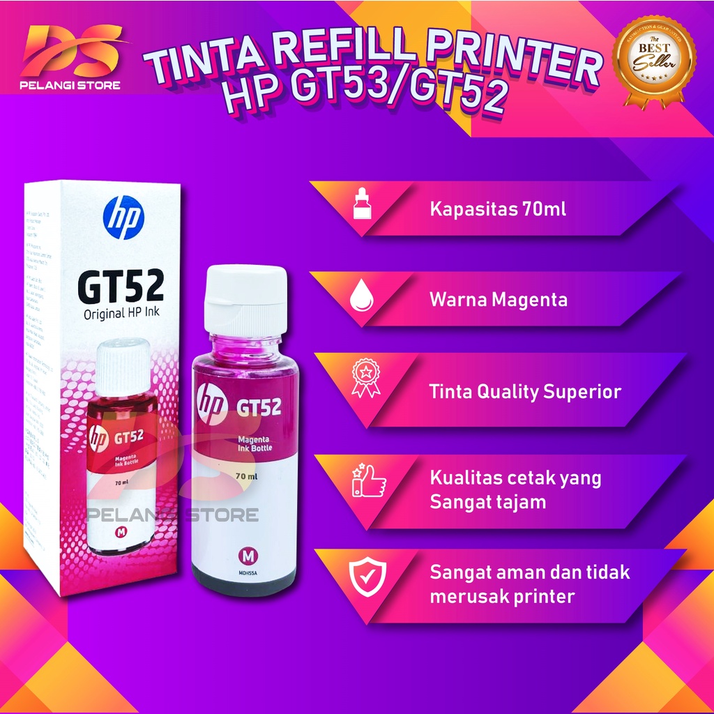 1 SET 4 PCS Tinta HP GT53 GT52 Tinta Printer HP GT 5810 GT 5820 Botol Baru