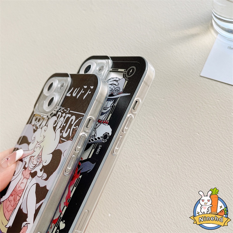 Soft Case Silikon Tpu Anti Slip Motif Kartun Compatible for iPhone 14 13 12 11 Pro Max X Xr Xs Max Se 2020 iPhone 7 Plus 8 7 6 6s Plus Couple Cartoon Animation One Piece Case Series Clear Soft TPU Phone Case Silicone Non-slip Protective Back Cover