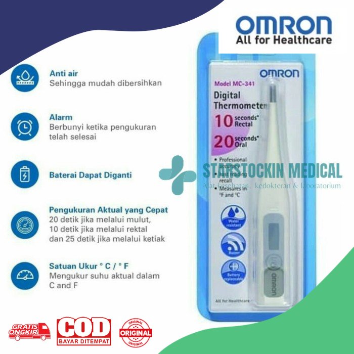 OMRON Termometer Digital Alat Pengukur Suhu Badan MC - 341