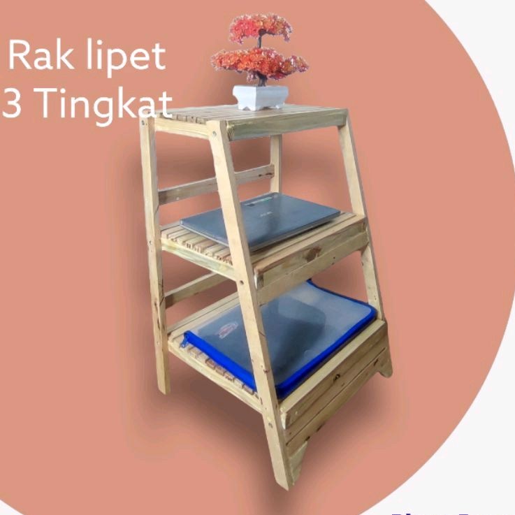 RAK MEJA MAKE UP KAYU LIPAT 3 /MEJA RAK DAPUR tingkat 3/MEJA KAYU LIPAT SERBAGUNA MINIMALIS/MEJA SAM