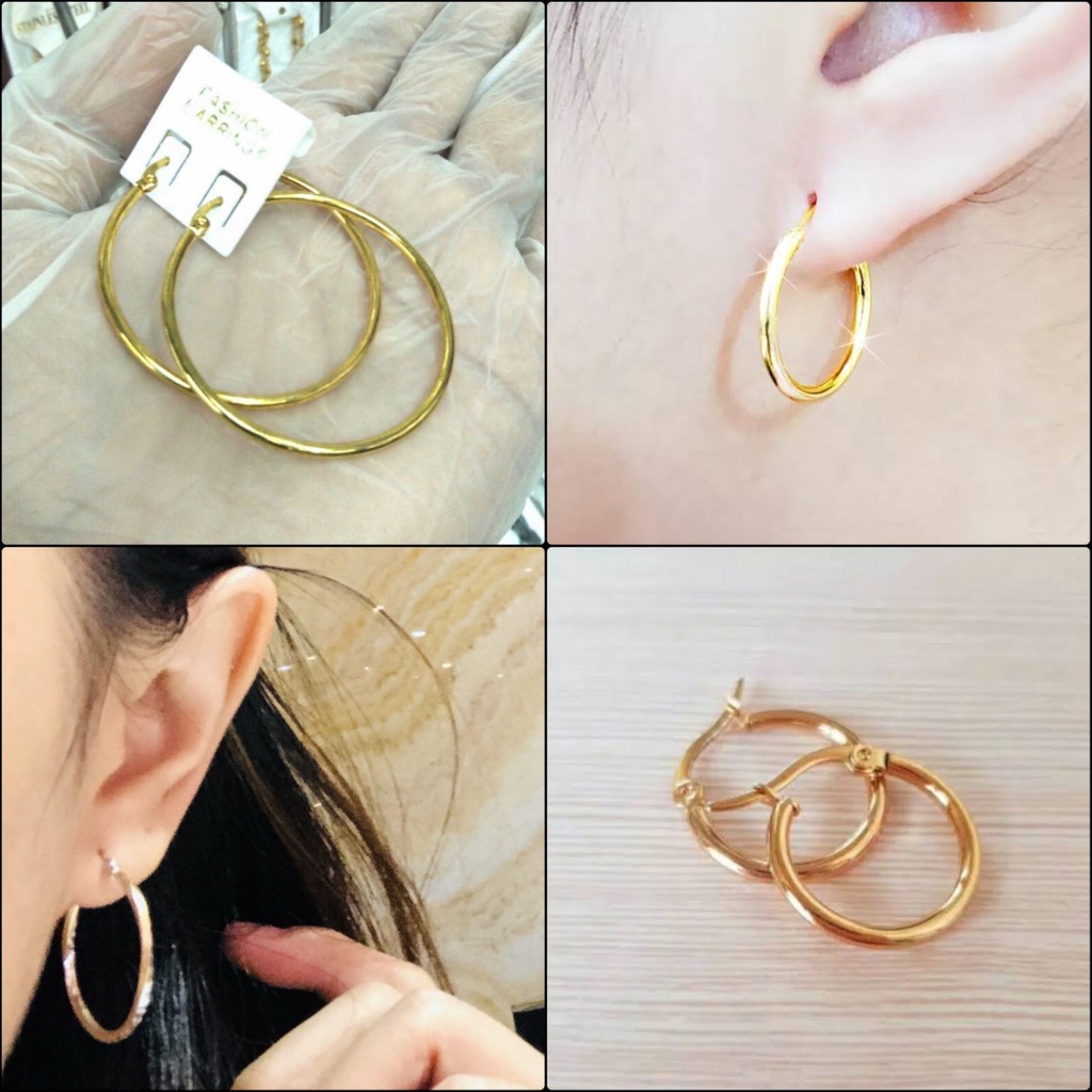 anting gold stainless steel gypsi small medium besar kecil gok gom