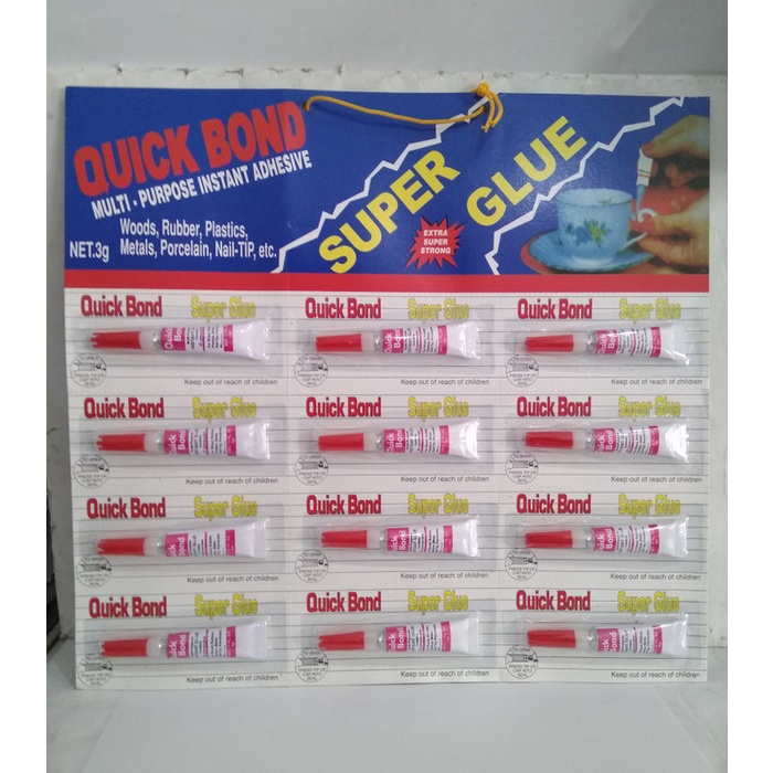 

✨NEW✨ - QUICK BOND SUPER GLUE 3Gr / LEM SUPER KUAT ISI 12 BUAH