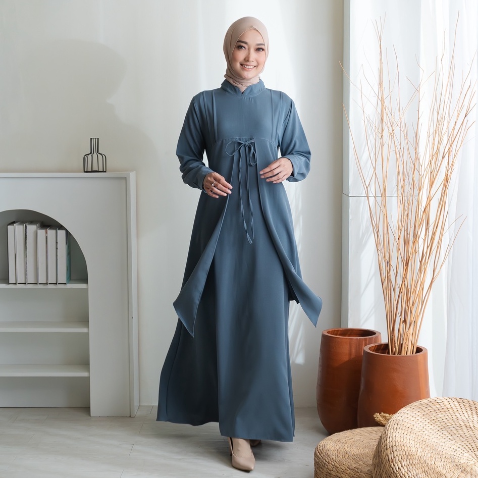 Ameena Dress | Fashion Muslim Kekinian | Gamis Polos | Baju Musilm | Kondangan | Fashion Wanita | OO