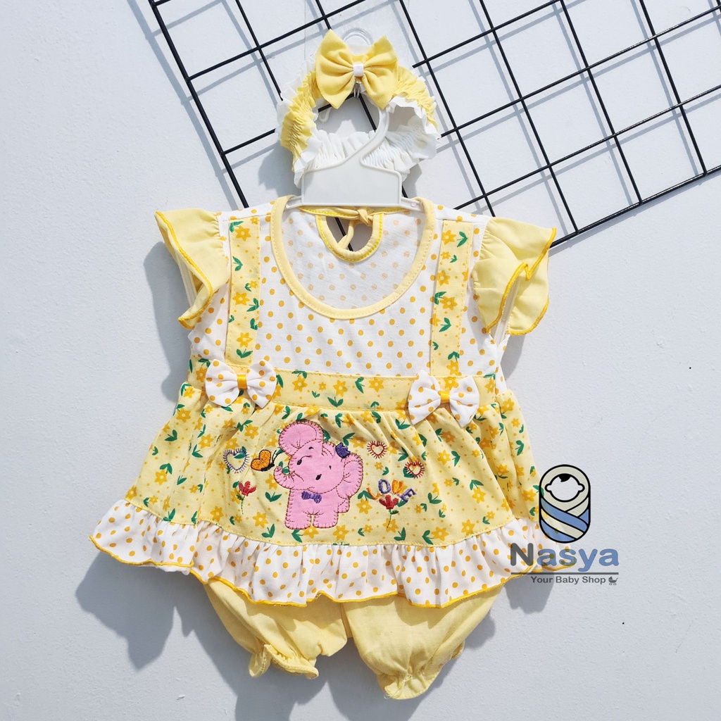 [A-009] NEW !! Setelan Baju Bayi 0-6 Bulan (GRATIS Bandana) / Baju Anak Bayi Perempuan motif animal