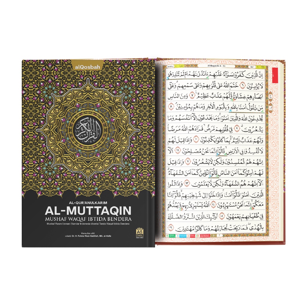 Al-Qur'anulkarim Al-Muttaqin  Mushaf Waqaf Ibtida Bendera Warna  Ukuran A5 Hard Cover Edisi Reguler