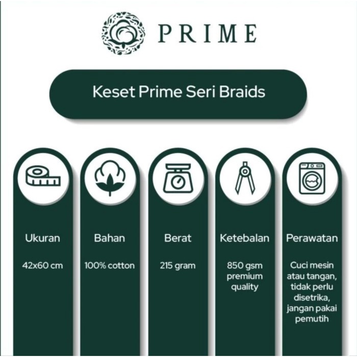 KESET KAKI HANDUK HOTEL PRIME LIMAS by CHALMER 42 x 60 TEBAL PREMIUM