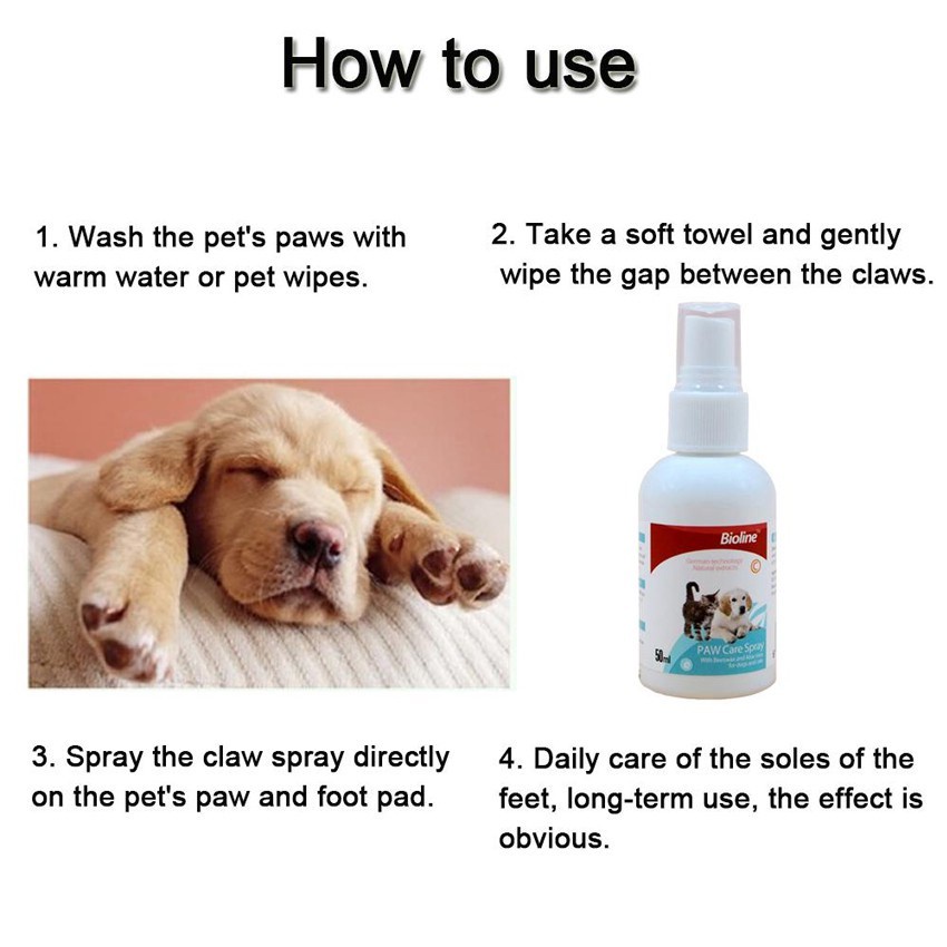 BIOLINE Paw Care Spray 50ml / Pelembab Telapak Anjing Kucing