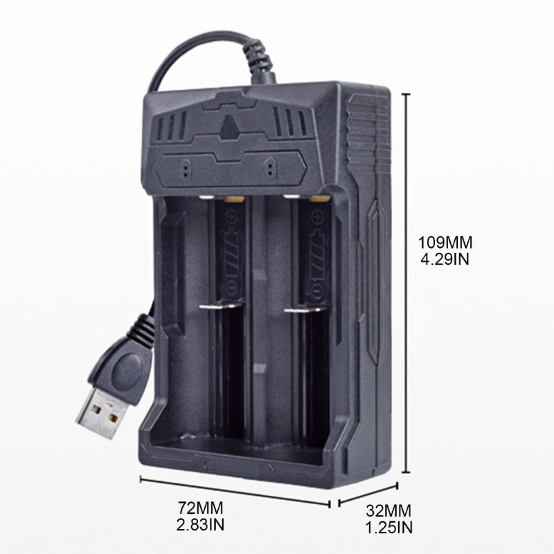 Zzz Universal Rechargeable Charger Charging Adapter USB 2slot Alat Cas Untuk 1sampai2pcs18650 26650