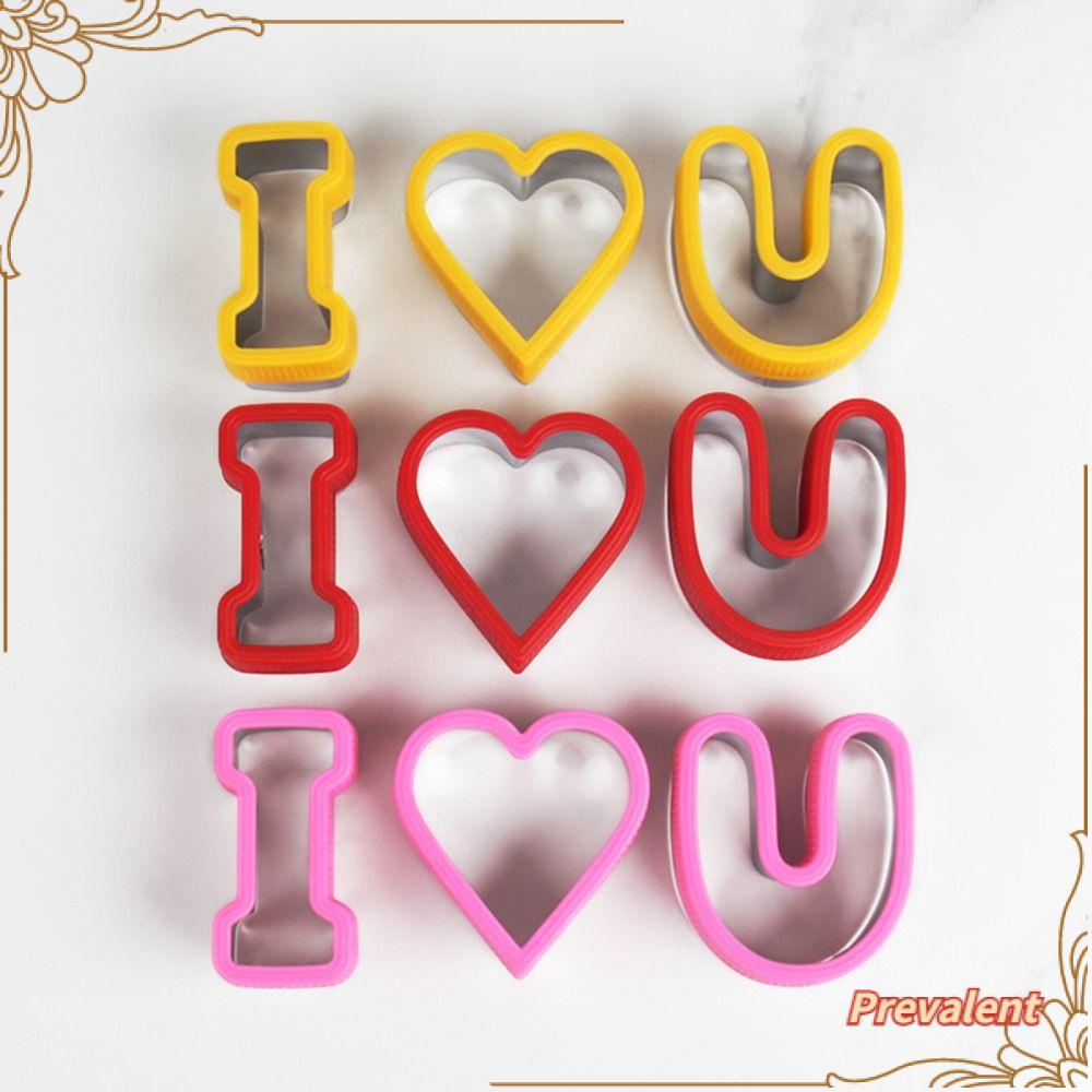 Preva 3pcs/set Hari Valentine Alat Kue Pastry Dekorasi Cetakan Kue Plastik 3D Cookie Cutter