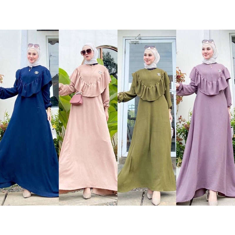 Gamis Crinkle Airflow / Gamis Maudya Crinkle / Gamis Crinkle Premium