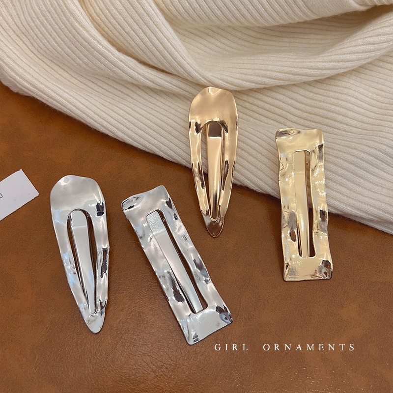 COOL NICHE WAVE GLOSSY SILVER METAL PIN PONI RAMBUT JEPIT RETRO BANGS FRIDGE BESI BOBBY PINS SUMMER HAIRPIN JEPITAN HAIRCLIP HAIR CLIP SNAP HAIRPIN SNAP ELEGAN FRENCH KOREAN STYLE AKSESORIS PITA PIN RAMBUT RIBBON ACCESSORIES