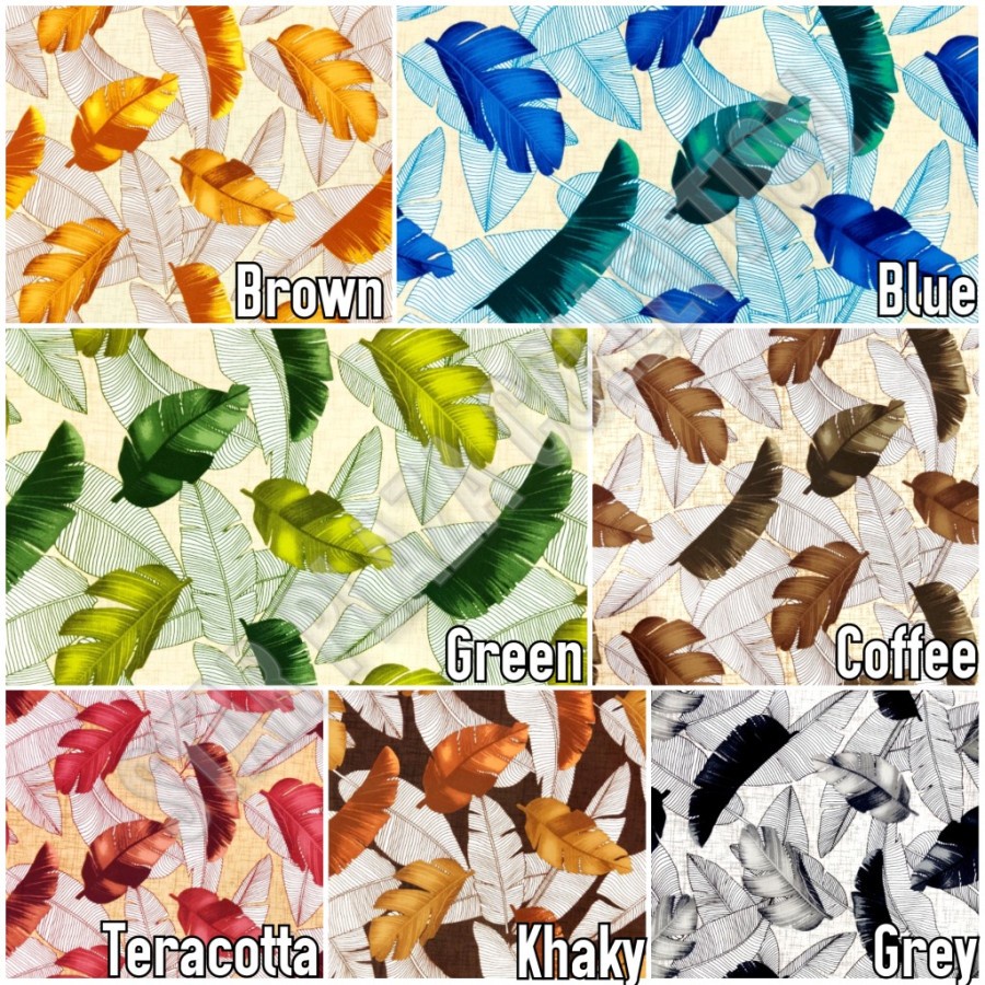 Promo Kain Bludru Beludru Velvet Print Motif Floral Tropical Daun Pisang - Azores (Sofa, Kursi, Jok,