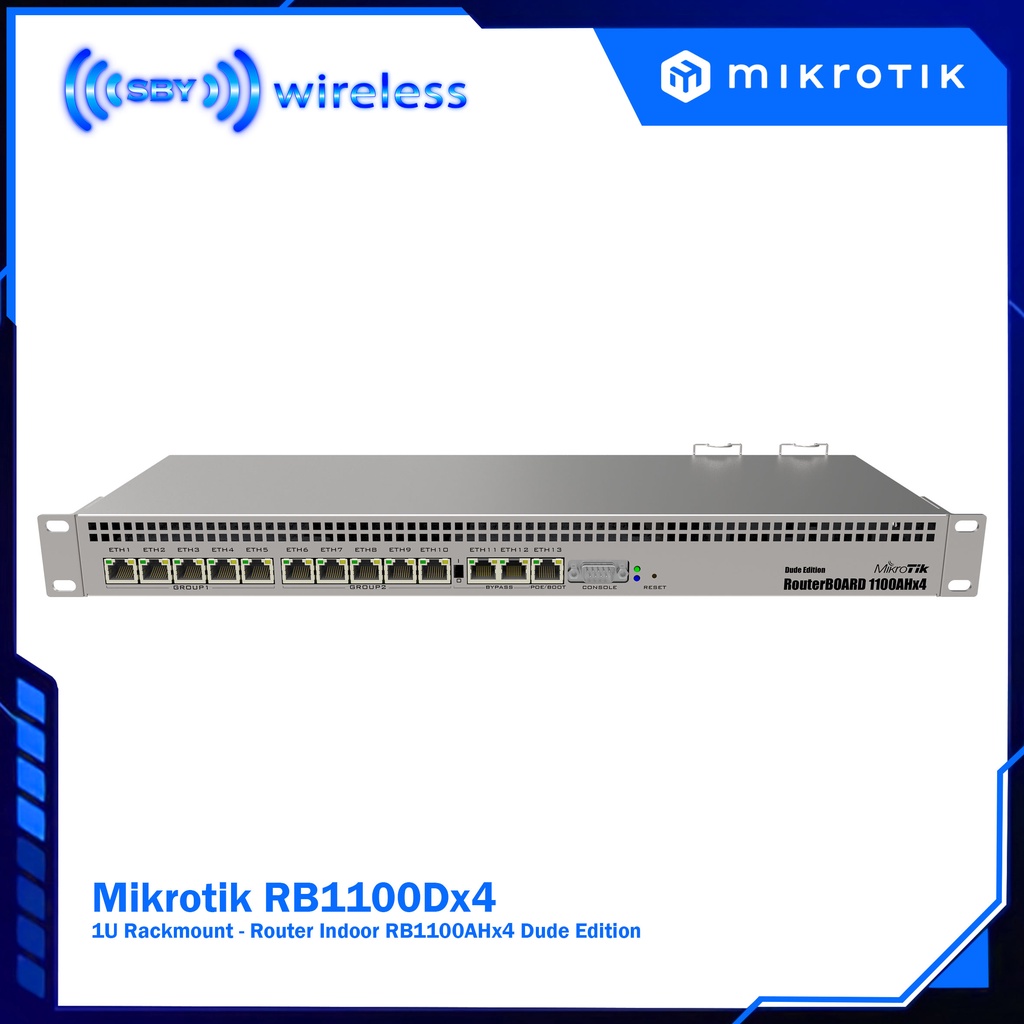Mikrotik RB1100AHx4 ( RB1100Dx4 ) Dude Edition 1U Rackmount - Router Indoor RB1100AHx4 Dude Edition