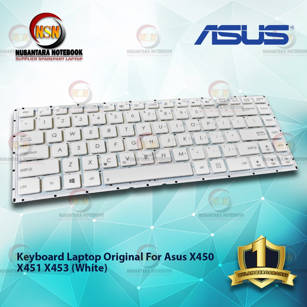 Keyboard Original Laptop Asus For X450 X451 X453 Kabel Pendek (White)