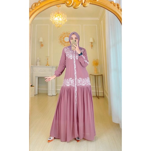 Kaiyo Dress ceruty Babydoll Premium bordir halus original by SAIDE OFFICIAL/pakaian dress gamis wani