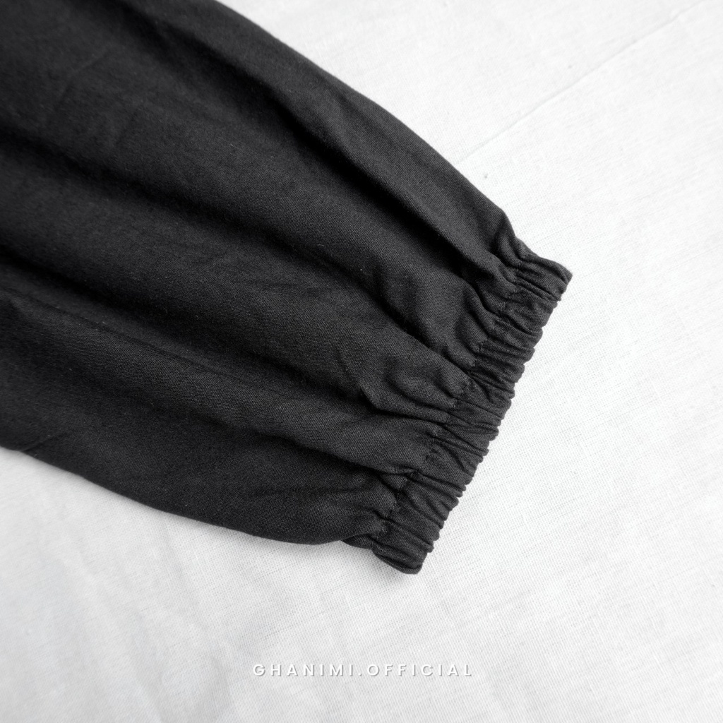 Ghanimi - Anna Shirt / Kemeja Polos Ruffle Polkadot / Kemeja Kerja / Atasan Kerja / Baju Kerja / Kemeja Polos / Kemeja Katun / Kemeja Casual / Kemeja Formal / Kemeja Timeless