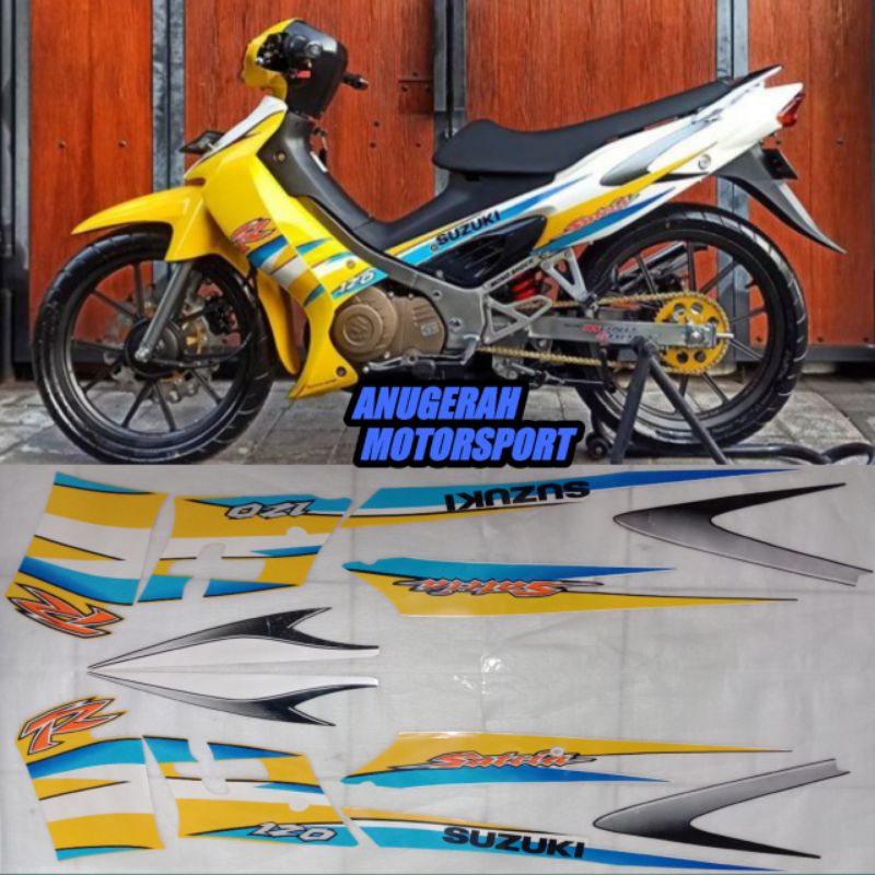 striping Satria 2 tak hiu kuning putih