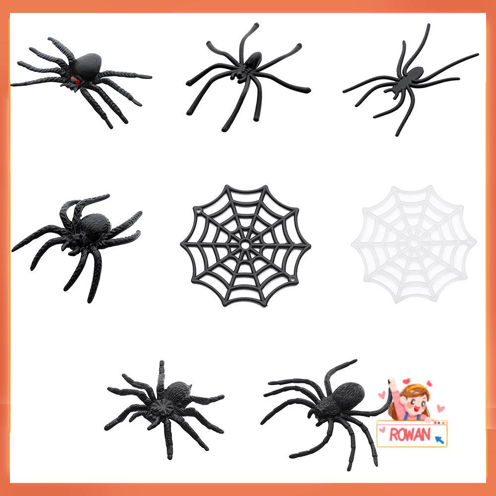 R-flower 20Pcs/Pack Plastik Spider Palsu Hitam Novelty Mainan Halloween Rumah Berhantu Prop