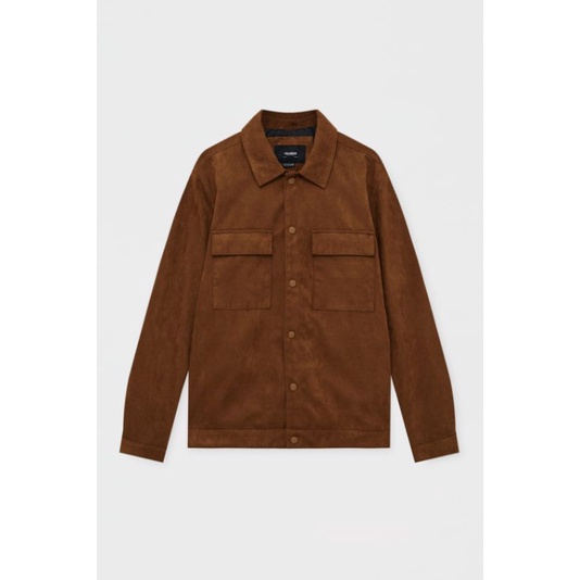 pull&bear jacket suede overshirt jacket