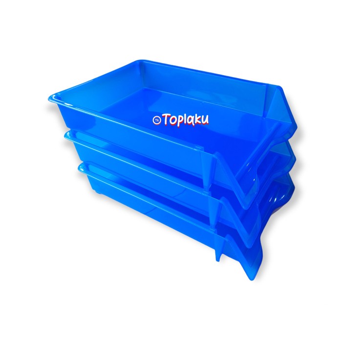 

✨NEW✨ - Rak Dokumen Kertas F4 3 Susun Meja Paper Tray Document File - Biru