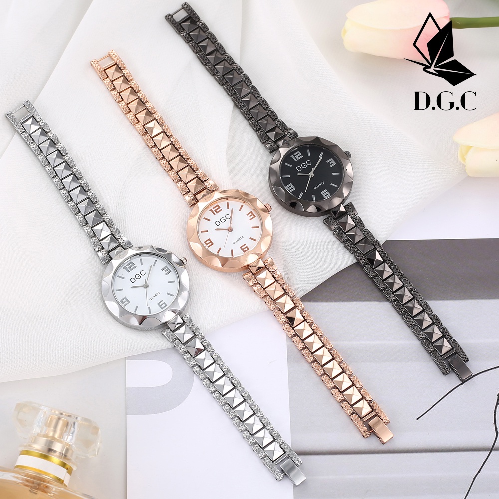 ✨DGC✨Jam Tangan Wanita Analog Quartz Casual Fashion Strap Rantai SILVER Stainless Steel W249
