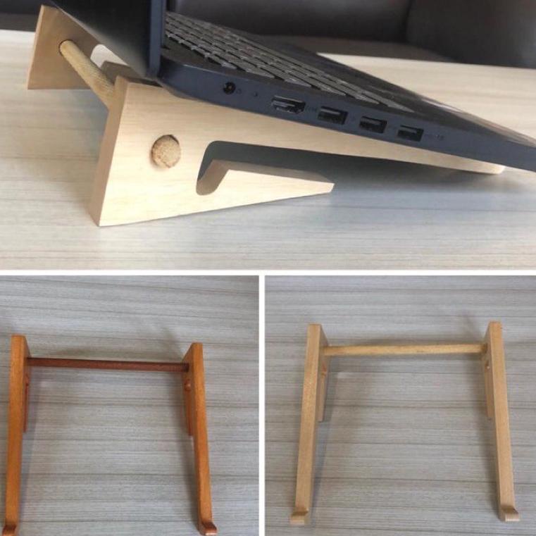 [O-I9I ✉] Stand Laptop Meja Laptop Tatakan Laptop kayu lurus-murah