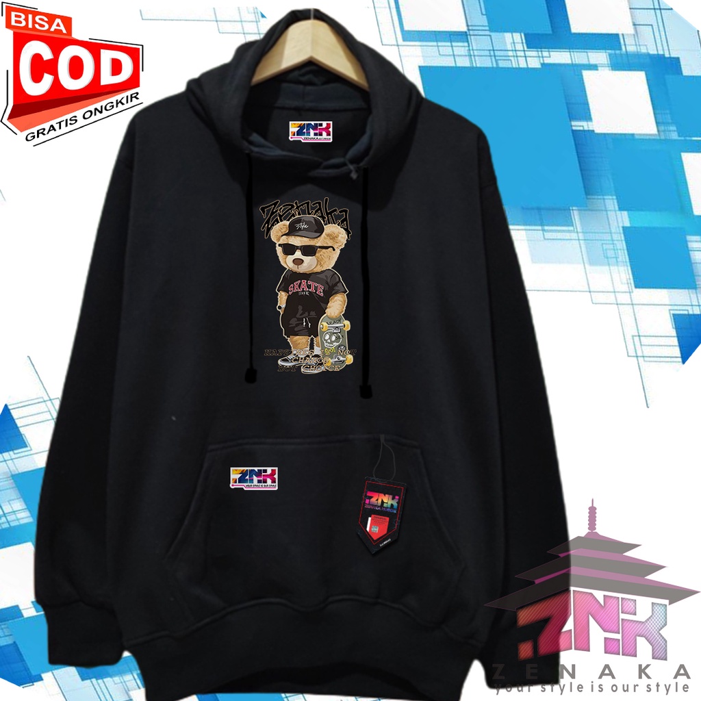 Sweater Hoodie Pria dan Wanita Anime terbaru Bearskate lucu Zenaka Hoodie Pria aesthetic distro bandung bahan tebal Jaket cowok keren anime korean style