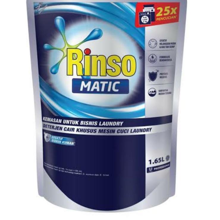 ヘ 1Dus Rinso Matic Cair 1,65L isi 6pc / Rinso Cair 1,65L / Rinso Matic Cair 1,65 Liter / 1Dus Rinso 