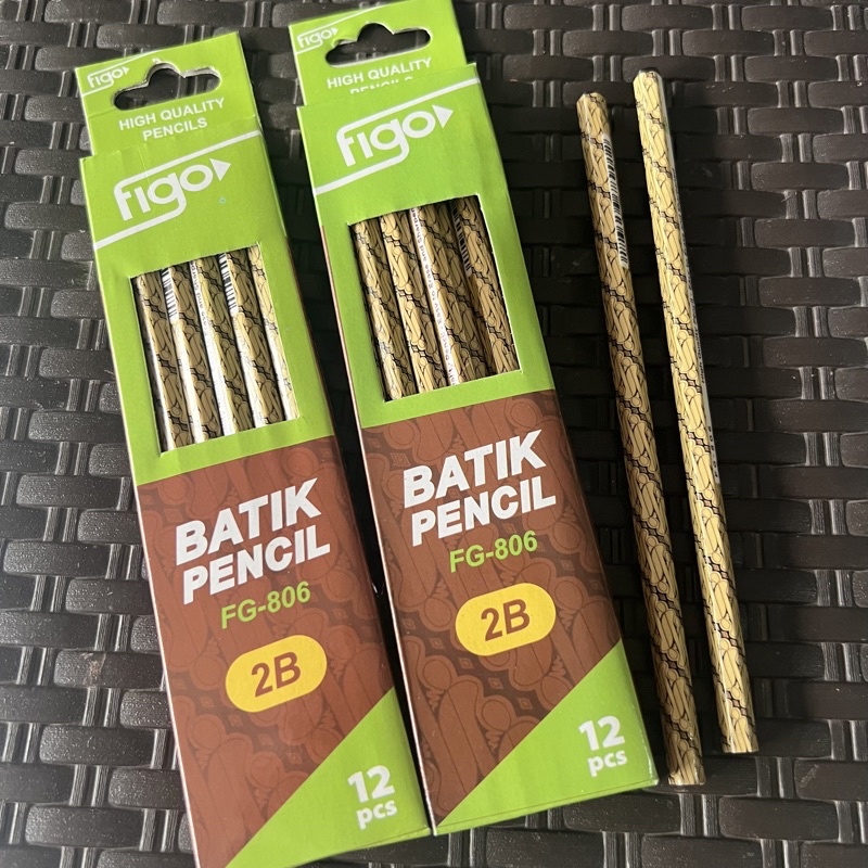 

[ 1 LUSIN / 12 PCS] Pensil Batik 2B Figo FG-806 , Pencil batik