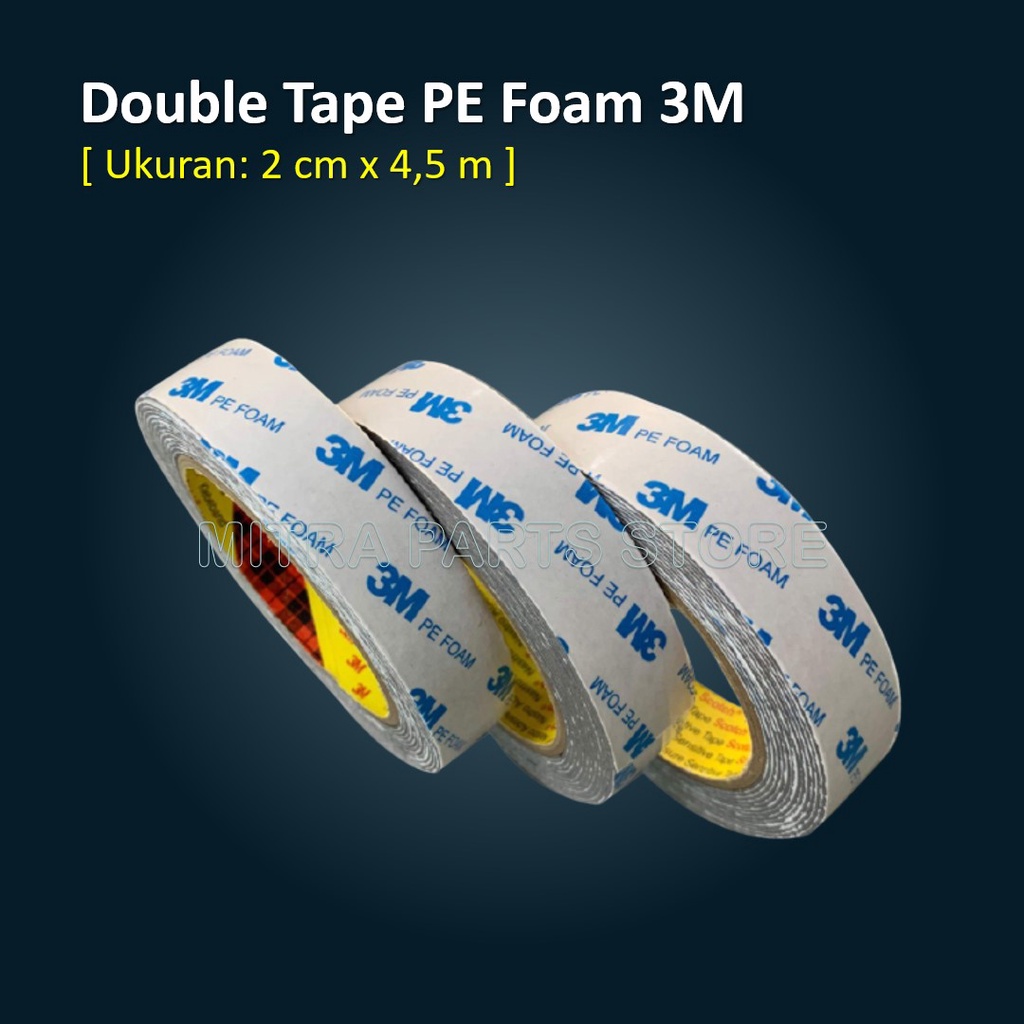 Double Tape Isolasi Selotip Busa 3M PE Foam 2cm x 4.5 Meter