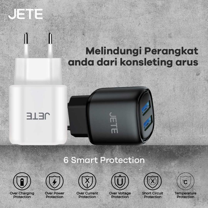 Charger Dual USB Output 2.1A (JETE Atomic 2) - Garansi Resmi 2 Tahun