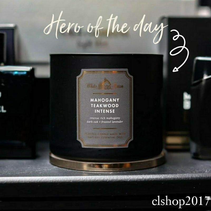 BATH &amp; BODY WORKS BBW MAHOGANY TEAKWOOD HIGH INTENSITY 3-WICK SCENTED CANDLE 411 G LILIN WANGI 3 SUMBU PENGHARUM RUANGAN