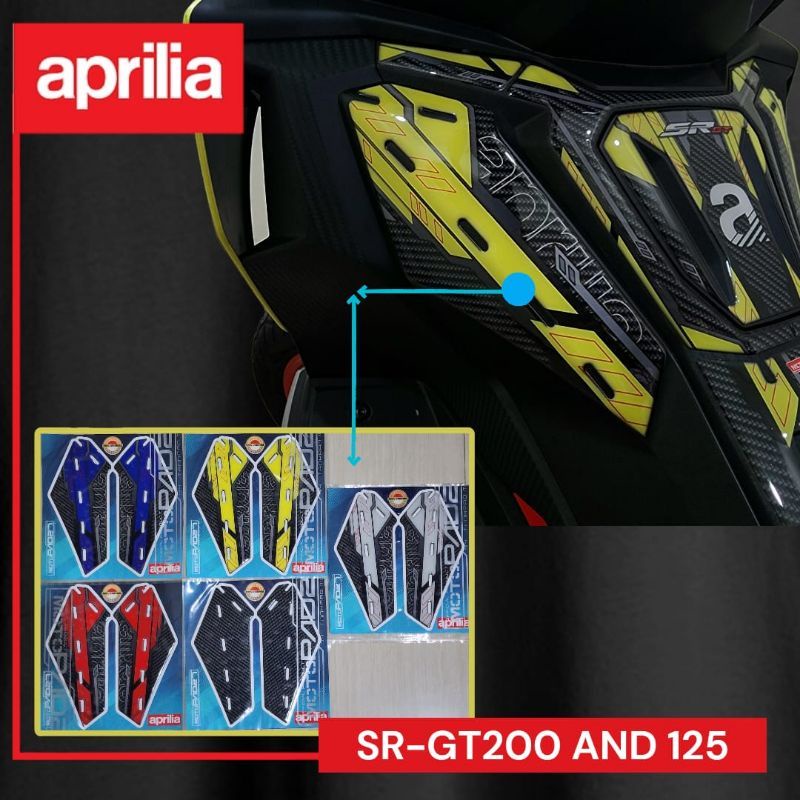 Stiker aprilia sr gt 200 Tankpad Deckpad Resin timbul Premium APRILIA SR-GT200