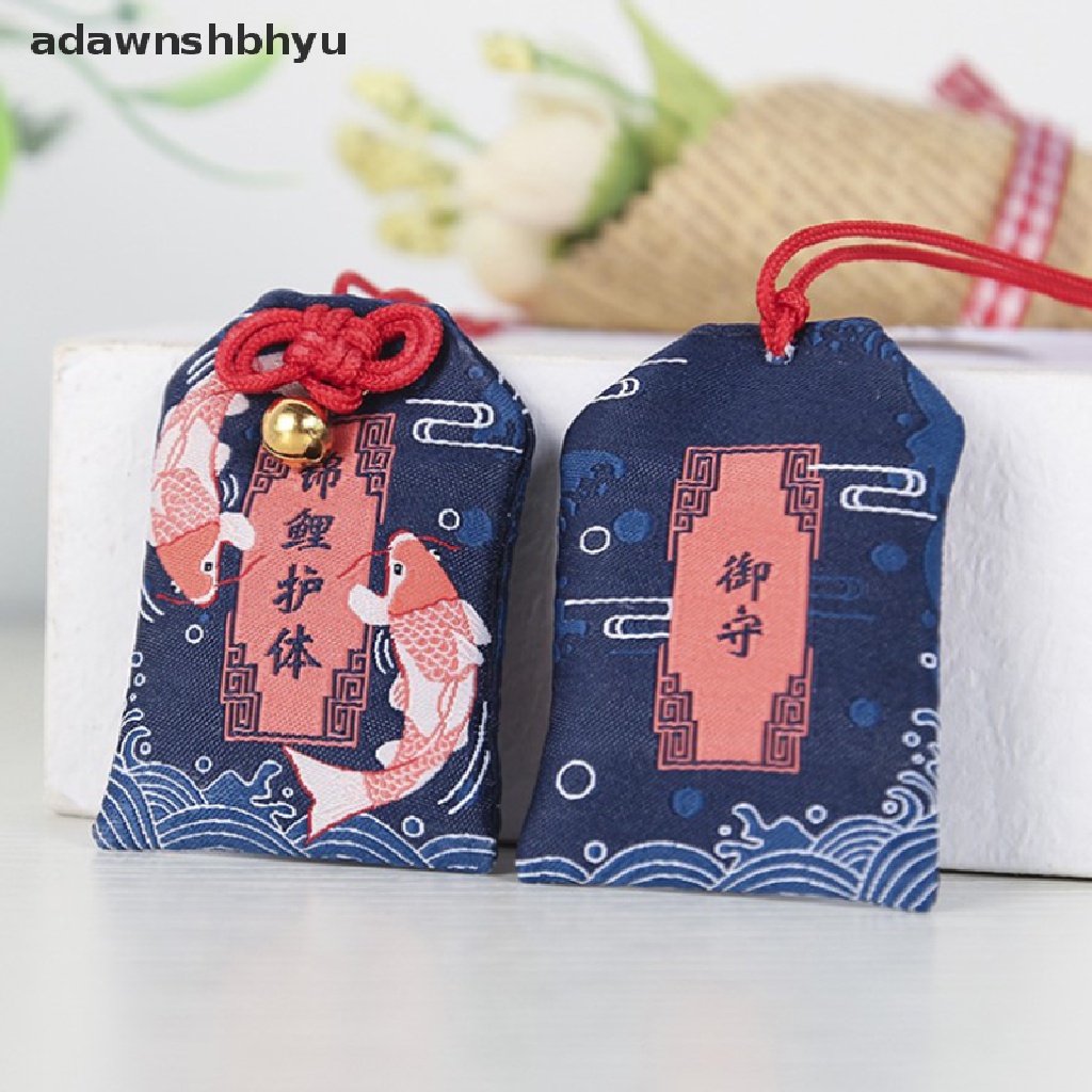 Adawnshbhyu 1pc Bordir bless Tas Gantungan Kunci Omamori Pray Love Kesehatan Aman Belajar Kekayaan ID