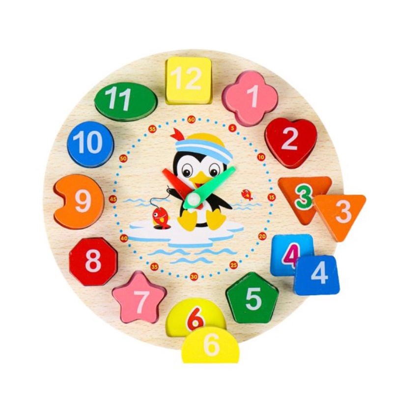 JJOVCE Board Game Mainan Edukasi Anak Geometry Number Roulette Match
