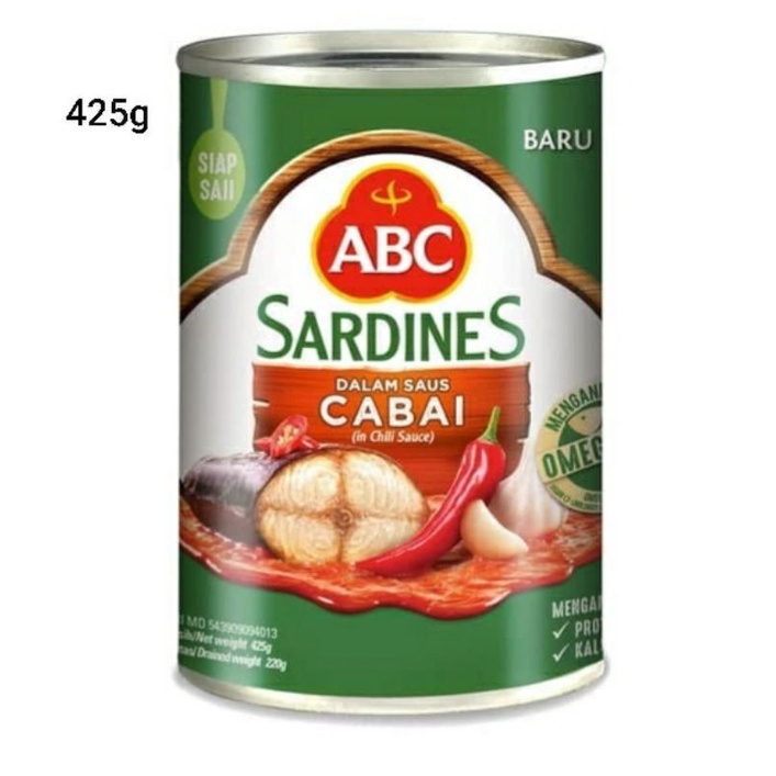 

Abc sardines saus cabai 425g/155g - Brilian sardines 155g In tomato sauce