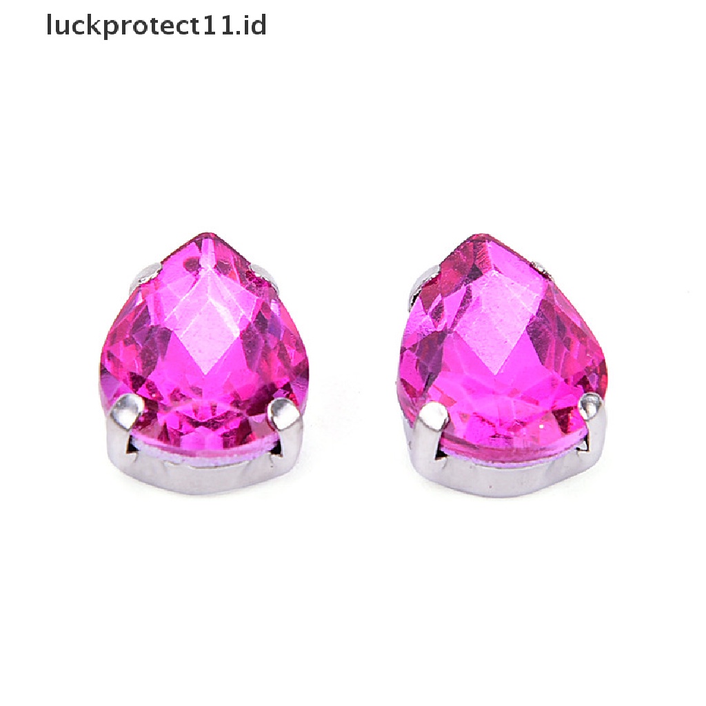 /Fashion Hot// Fashion// 50x Tetes Air Kaca Berlian Imitasi DIY Aksesoris Pakaian Aplikasi Jahit Di.