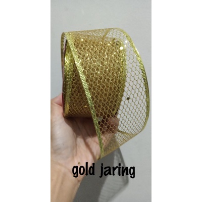 Pita glitter kawat lebar 6,5 cm