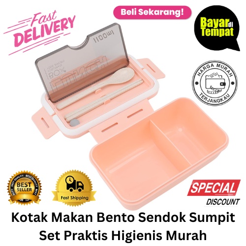 [BISA COD] PROMO Kotak Makan Bento Sendok Sumpit Set Praktis Higienis Murah M-690 Kotak Bekal Rantang Tempat Bekal Kontainer Makanan Wadah Makan Alat Makan