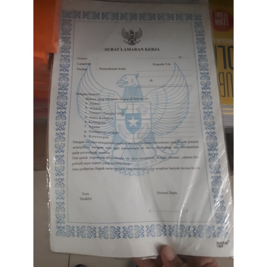 

Form Draft Surat Lamaran Kerja/Blanko surat lamaran kerja